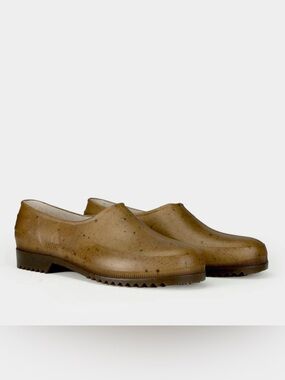 Men's Waterproof Slip-On Rain Clog in Olive Brown